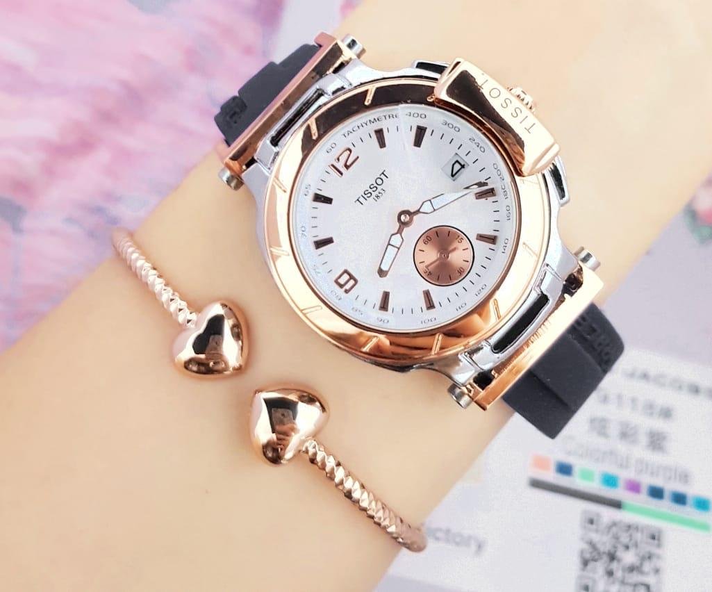 Combo Reloj Tissot T-Race Dama + Pulsera – Elegancia y precisión en tu muñeca ✨